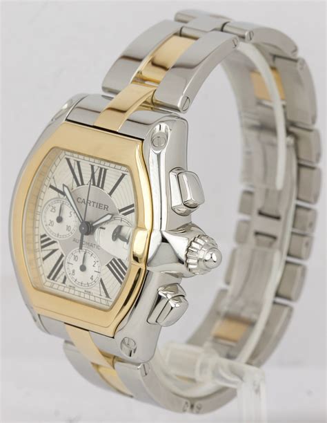 cartier roadster two tone men's.